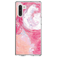 DistinctInk® Clear Shockproof Hybrid Case for Apple iPhone / Samsung Galaxy / Google Pixel - Hot Pink Blue White Marble Image Print