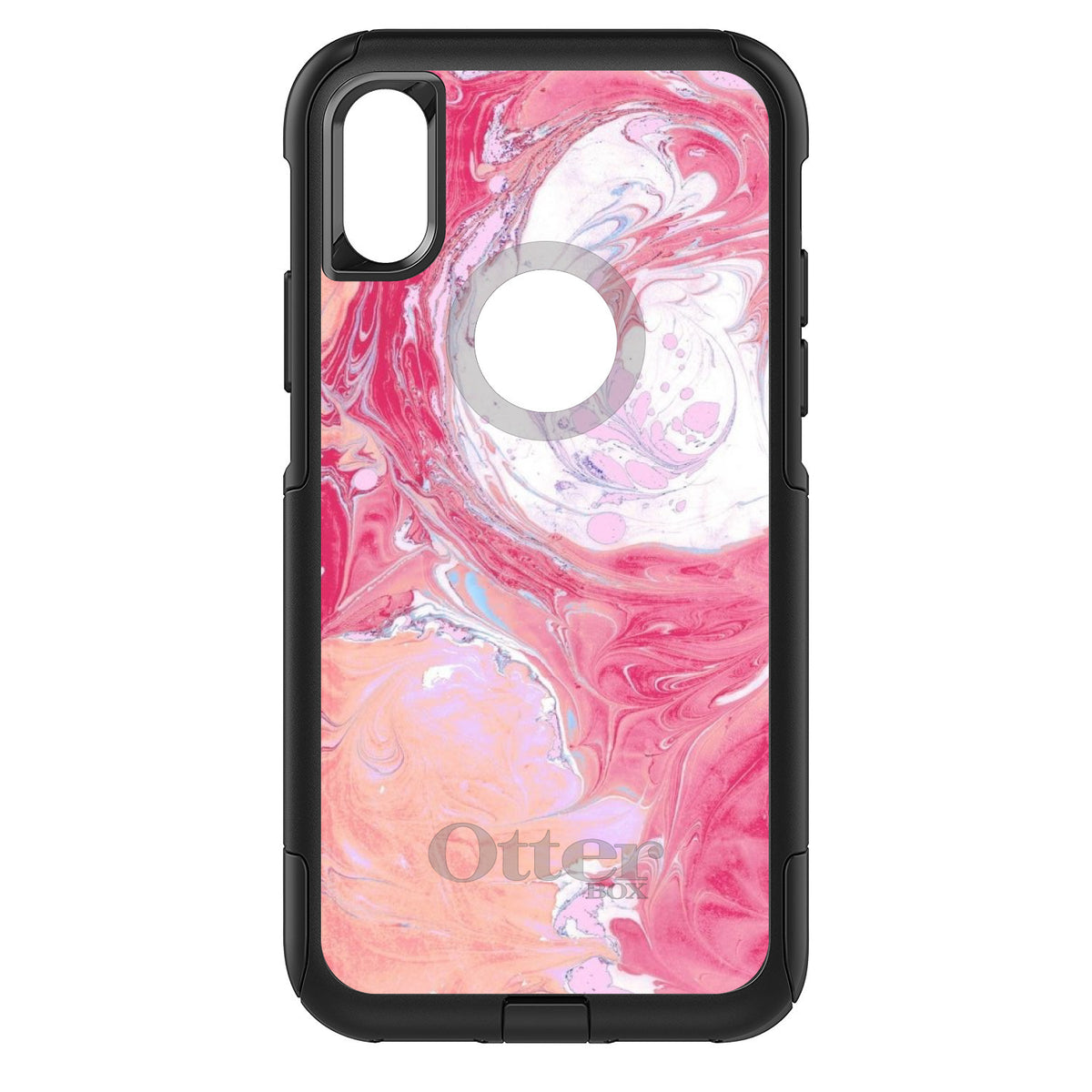 Hot Pink Blue White Marble OtterBox Commuter Case for iPhone & Galaxy, view 3