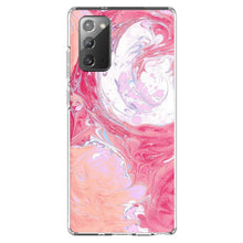 DistinctInk® Clear Shockproof Hybrid Case for Apple iPhone / Samsung Galaxy / Google Pixel - Hot Pink Blue White Marble Image Print