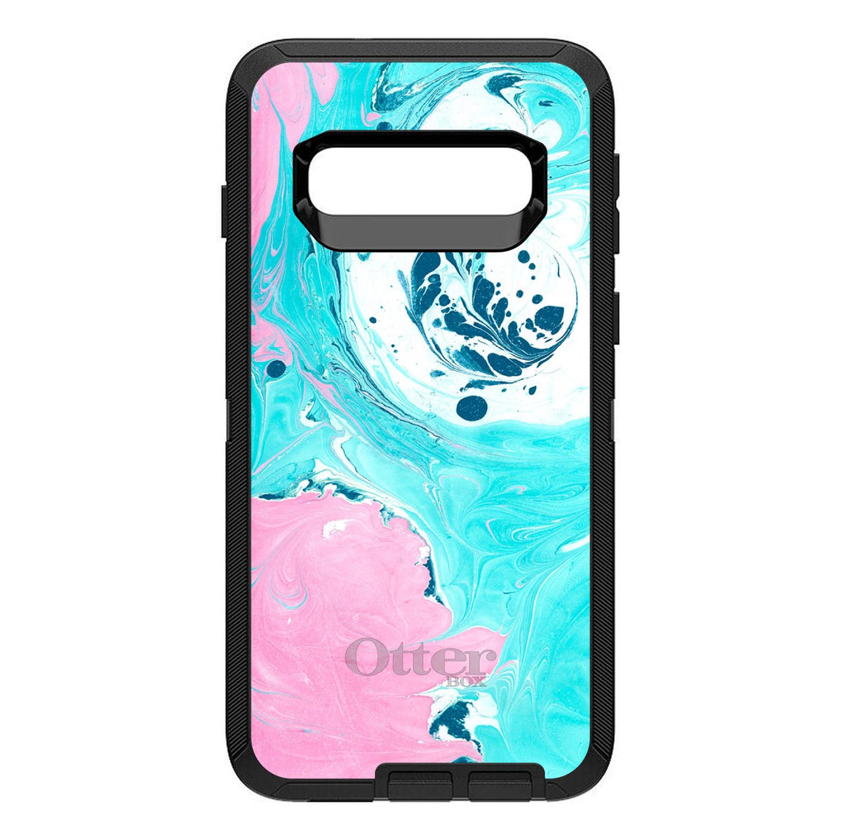 Blue Pink White Marble OtterBox Defender Case for iPhone & Galaxy, view 9