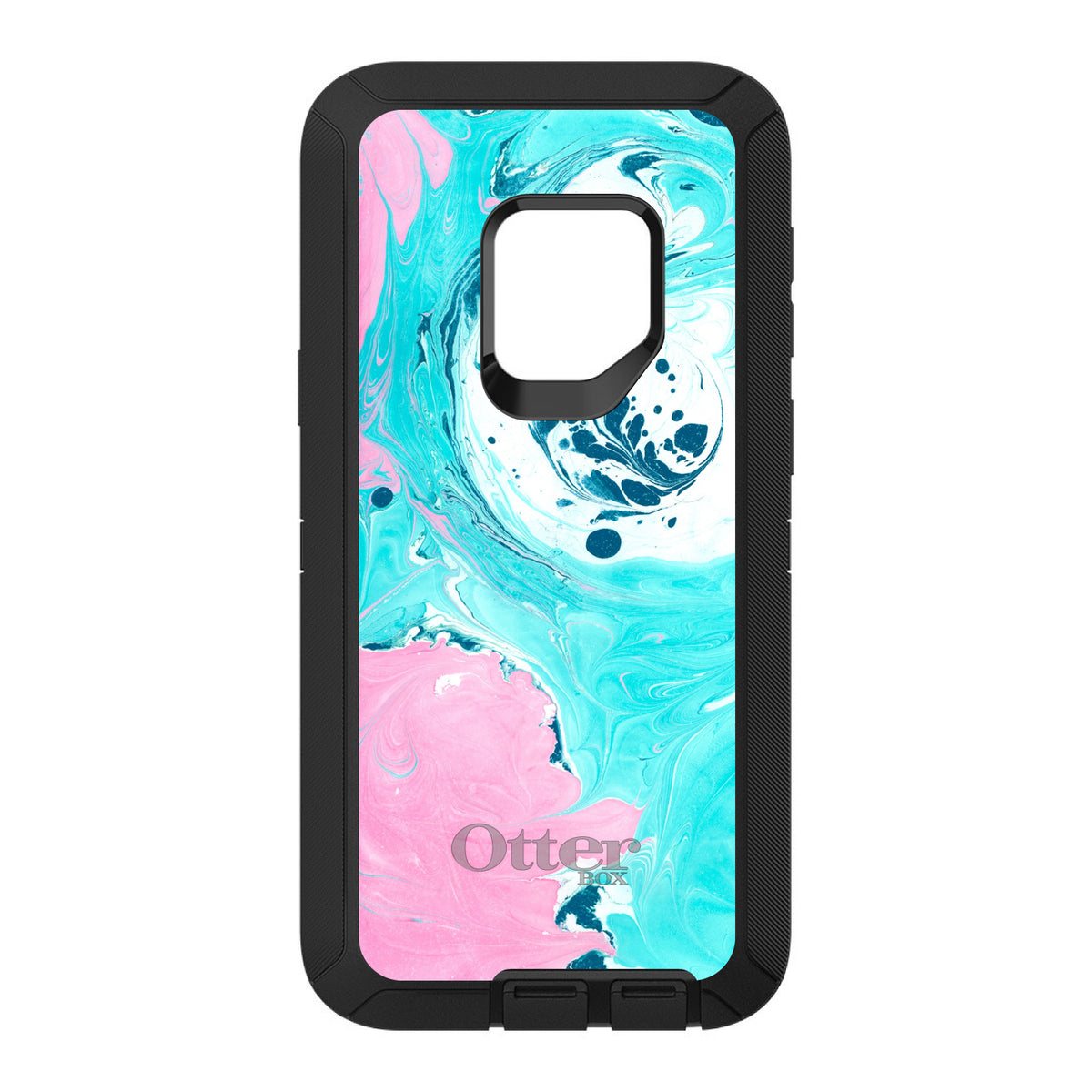 Blue Pink White Marble OtterBox Defender Case for iPhone & Galaxy, view 11