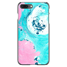 DistinctInk® Hard Plastic Snap-On Case for Apple iPhone or Samsung Galaxy - Blue Pink White Marble