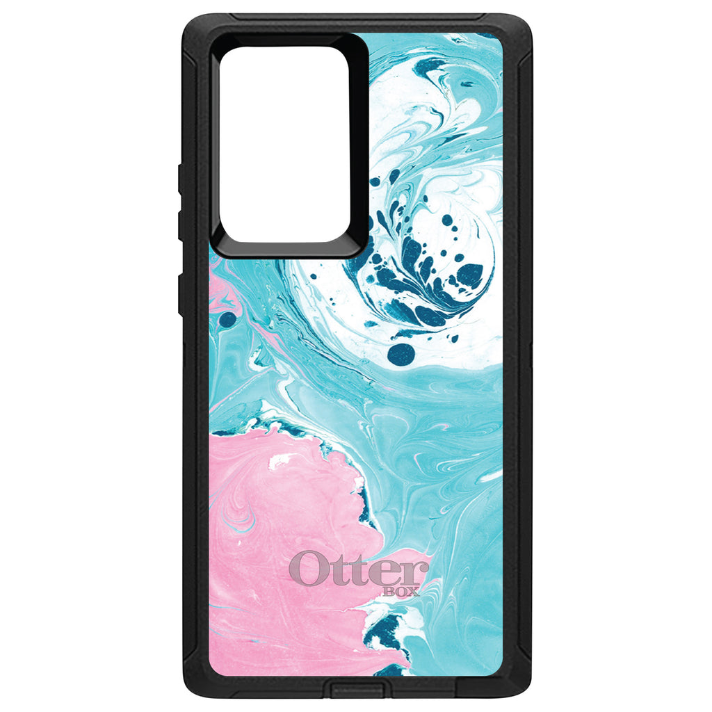 Blue Pink White Marble OtterBox Defender Case for iPhone & Galaxy, view 13