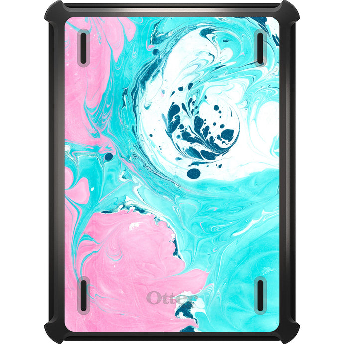 DistinctInk™ OtterBox Defender Series Case for Apple iPad / iPad Pro / iPad Air / iPad Mini - Blue Pink White Marble