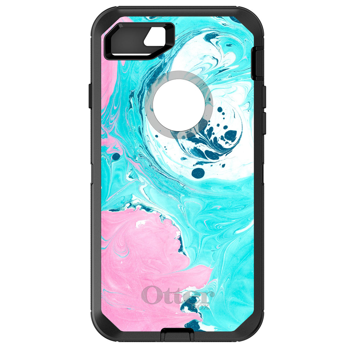 Blue Pink White Marble OtterBox Defender Case for iPhone & Galaxy