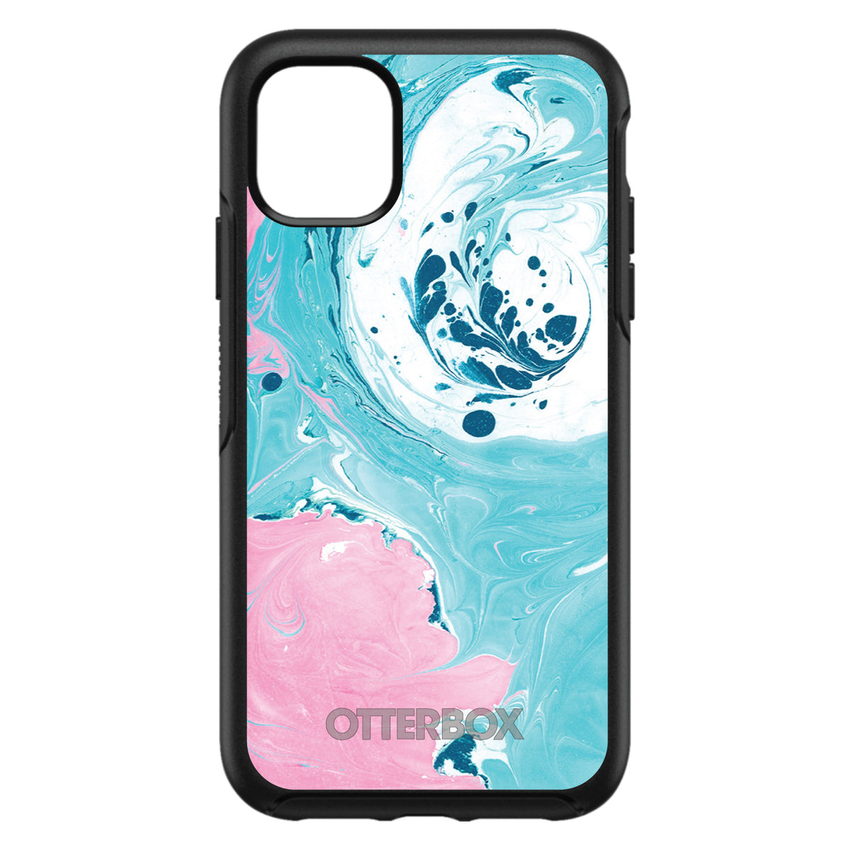 Blue Pink White Marble OtterBox Symmetry Case for iPhone & Galaxy, view 3