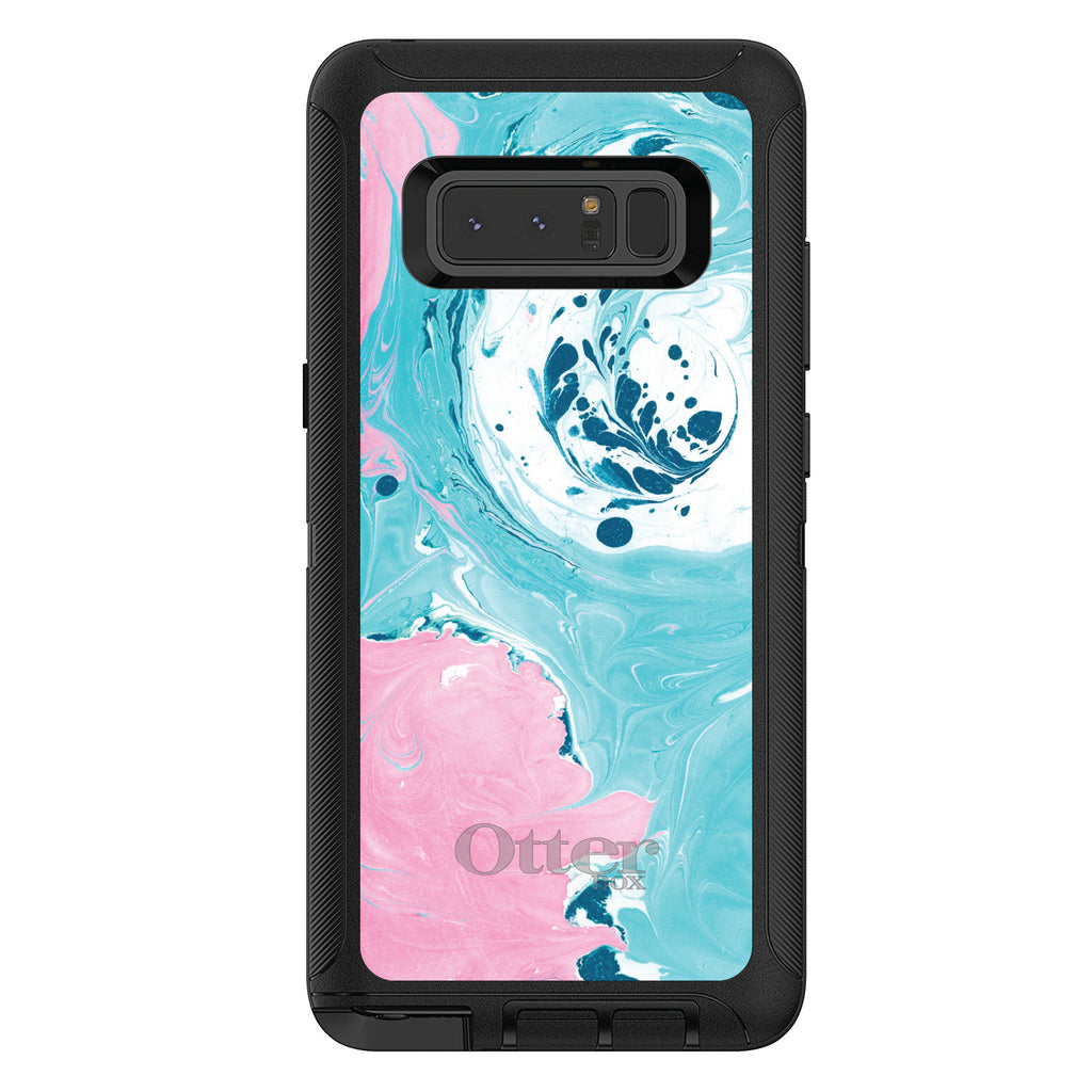 Blue Pink White Marble OtterBox Defender Case for iPhone & Galaxy, view 17
