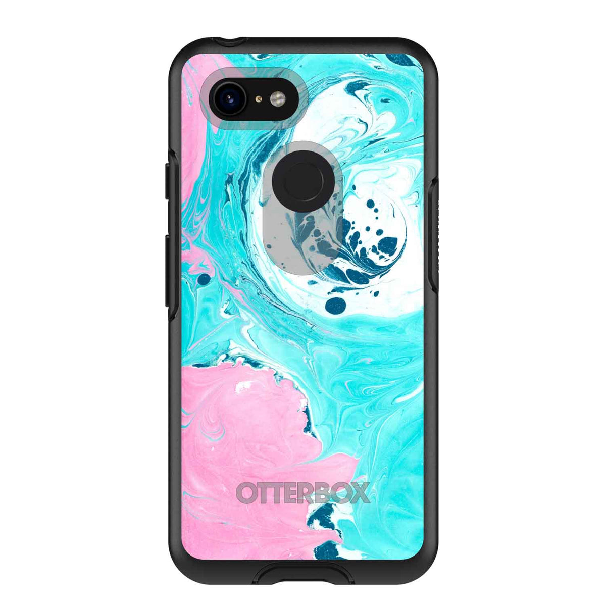 Blue Pink White Marble OtterBox Symmetry Case for iPhone & Galaxy, view 15