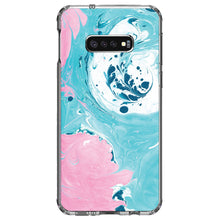 DistinctInk® Clear Shockproof Hybrid Case for Apple iPhone / Samsung Galaxy / Google Pixel - Blue Pink White Marble  Image Print