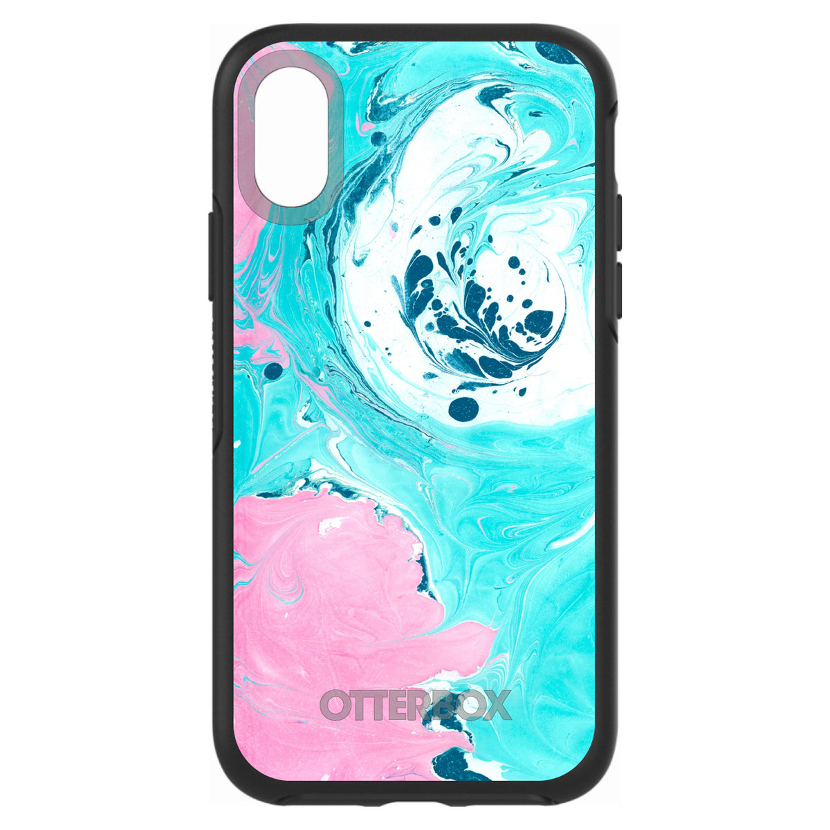 Blue Pink White Marble OtterBox Symmetry Case for iPhone & Galaxy, view 4