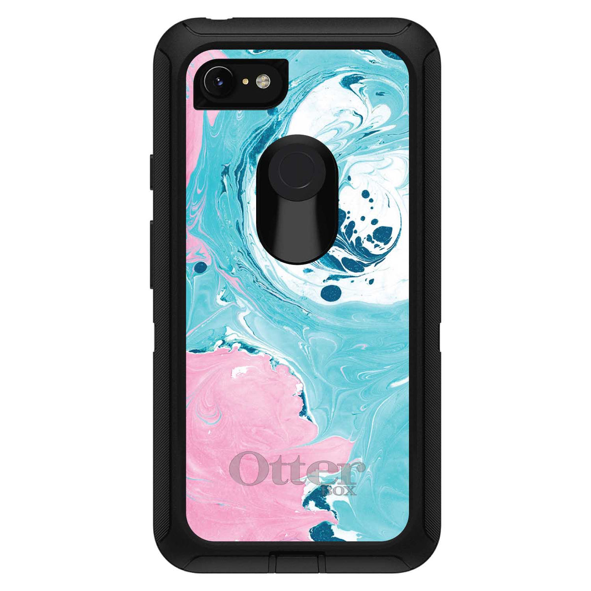 Blue Pink White Marble OtterBox Defender Case for iPhone & Galaxy, view 18