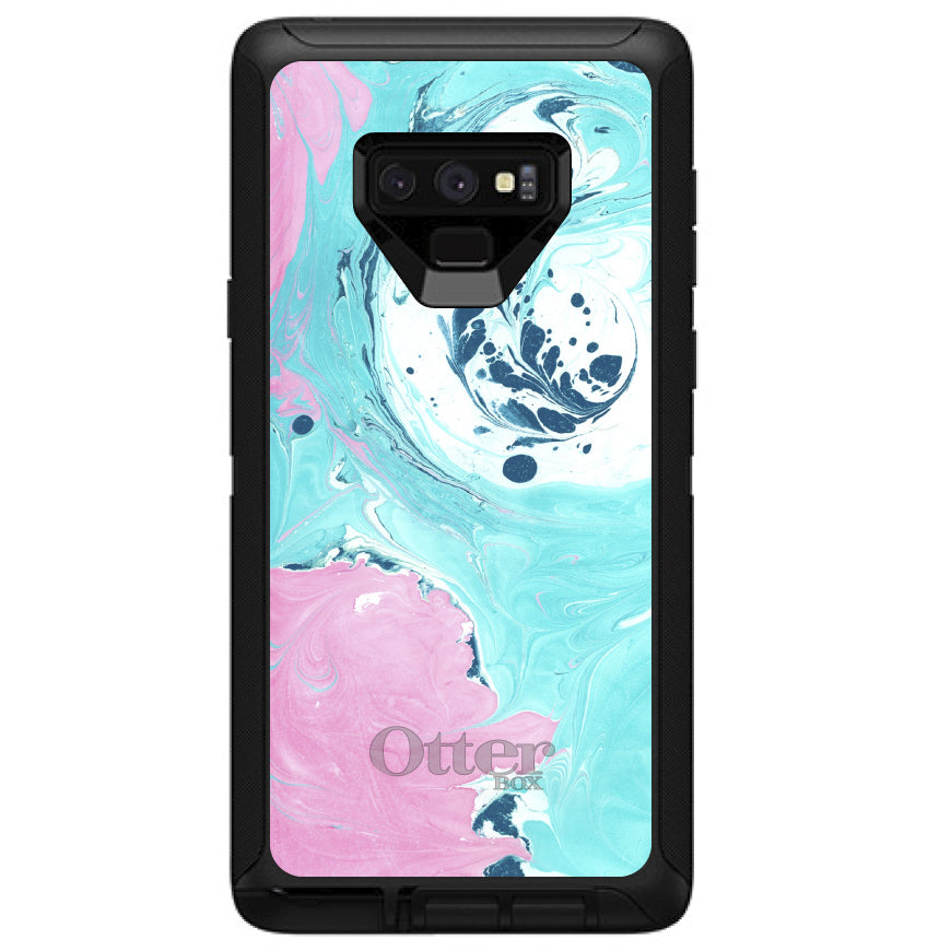 Blue Pink White Marble OtterBox Defender Case for iPhone & Galaxy, view 16