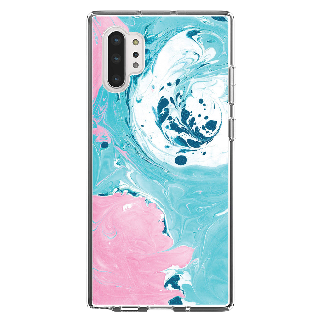 Blue Pink White Marble Image Print Clear Shockproof iPhone Case, view 10