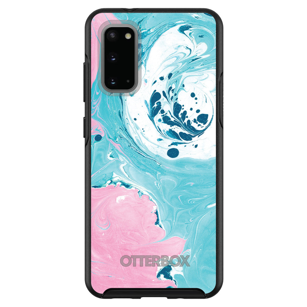 Blue Pink White Marble OtterBox Symmetry Case for iPhone & Galaxy, view 5