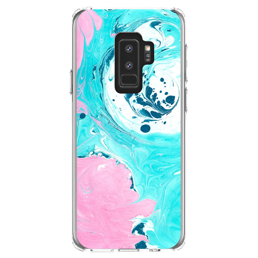 Blue Pink White Marble Image Print Clear Shockproof iPhone Case, view 20