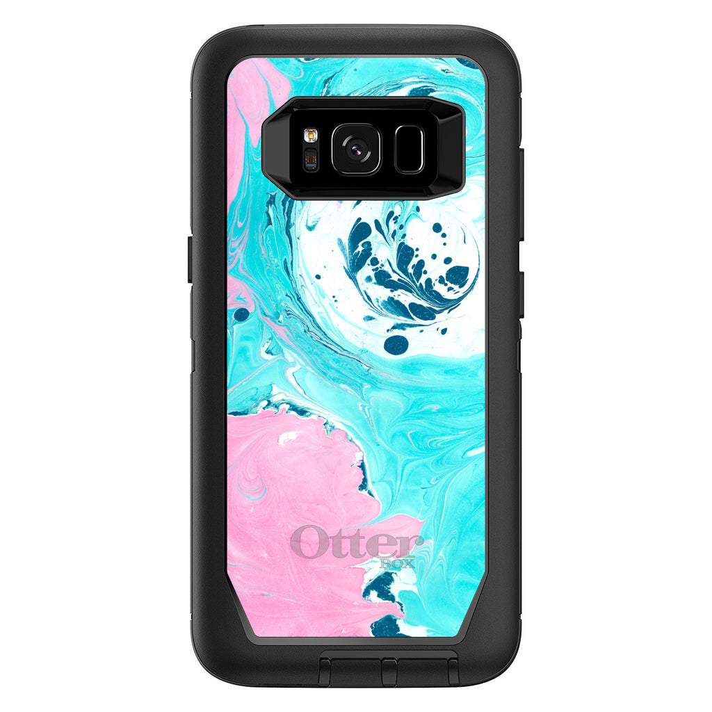 Blue Pink White Marble OtterBox Defender Case for iPhone & Galaxy, view 12