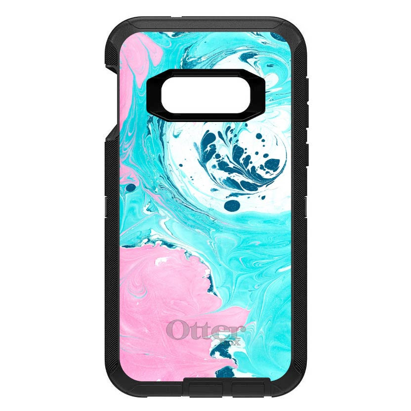 Blue Pink White Marble OtterBox Defender Case for iPhone & Galaxy, view 10
