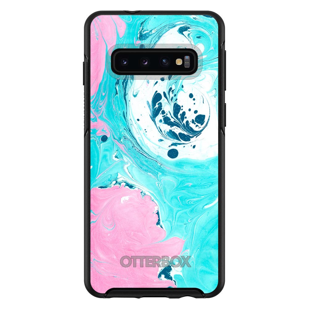 Blue Pink White Marble OtterBox Symmetry Case for iPhone & Galaxy, view 6