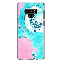 DistinctInk® Clear Shockproof Hybrid Case for Apple iPhone / Samsung Galaxy / Google Pixel - Blue Pink White Marble  Image Print