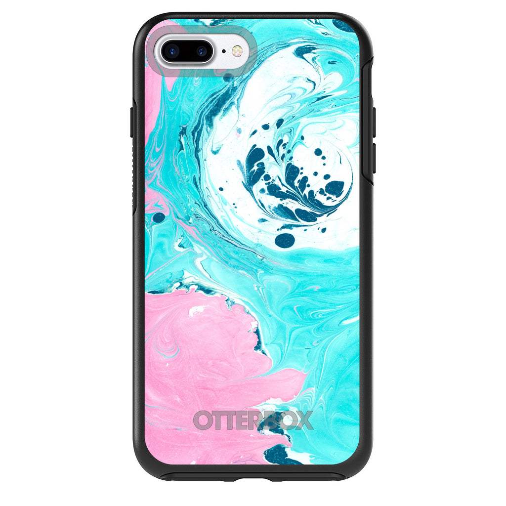 Blue Pink White Marble OtterBox Symmetry Case for iPhone & Galaxy, view 2