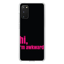 DistinctInk® Clear Shockproof Hybrid Case for Apple iPhone / Samsung Galaxy / Google Pixel - Black Hot Pink "hi, I'm awkward."