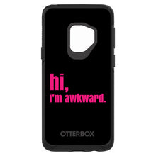 DistinctInk™ OtterBox Symmetry Series Case for Apple iPhone / Samsung Galaxy / Google Pixel - Black Hot Pink "hi, Im awkward."