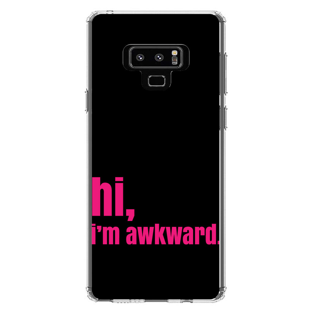 Black Hot Pink hi, I'm awkward Clear Shockproof iPhone Case, view 11