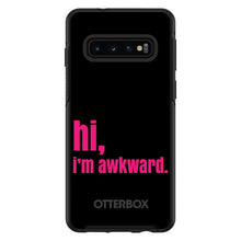 DistinctInk™ OtterBox Symmetry Series Case for Apple iPhone / Samsung Galaxy / Google Pixel - Black Hot Pink "hi, Im awkward."