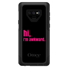 DistinctInk™ OtterBox Commuter Series Case for Apple iPhone or Samsung Galaxy - Black Hot Pink "hi, Im awkward."