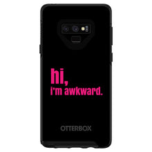 DistinctInk™ OtterBox Symmetry Series Case for Apple iPhone / Samsung Galaxy / Google Pixel - Black Hot Pink "hi, Im awkward."