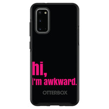 DistinctInk™ OtterBox Symmetry Series Case for Apple iPhone / Samsung Galaxy / Google Pixel - Black Hot Pink "hi, Im awkward."