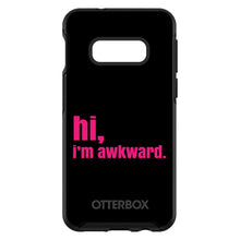 DistinctInk™ OtterBox Symmetry Series Case for Apple iPhone / Samsung Galaxy / Google Pixel - Black Hot Pink "hi, Im awkward."