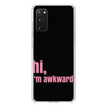 DistinctInk® Clear Shockproof Hybrid Case for Apple iPhone / Samsung Galaxy / Google Pixel - Black Pink "hi, I'm awkward."