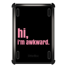 DistinctInk™ OtterBox Defender Series Case for Apple iPad / iPad Pro / iPad Air / iPad Mini - Black Pink "hi, Im awkward."