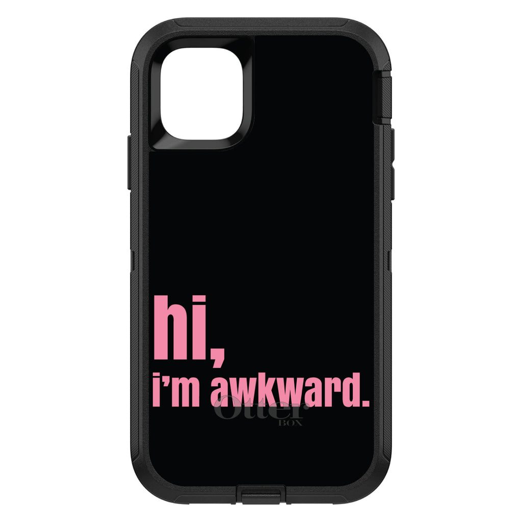 Black Pink hi, I'm awkward OtterBox Defender Case for iPhone & Galaxy, view 2