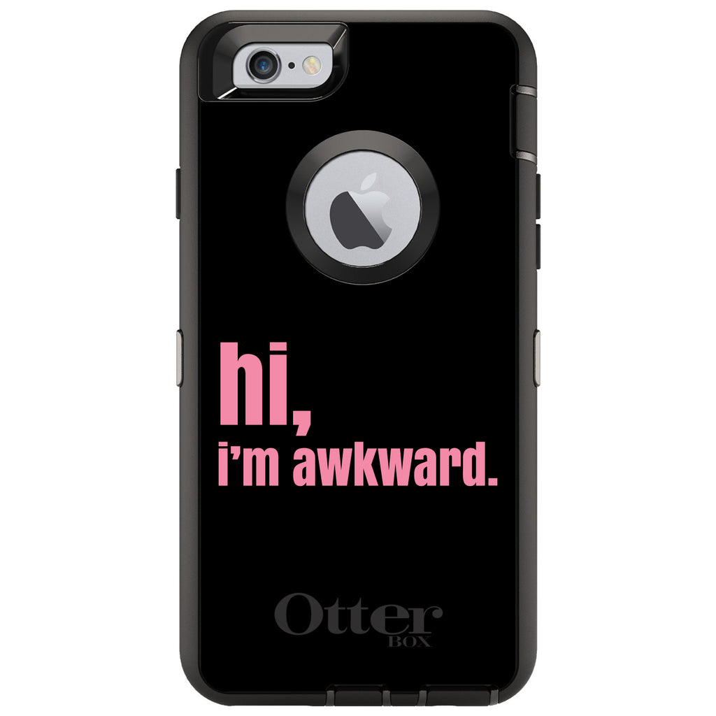 Black Pink hi, I'm awkward OtterBox Defender Case for iPhone & Galaxy, view 4