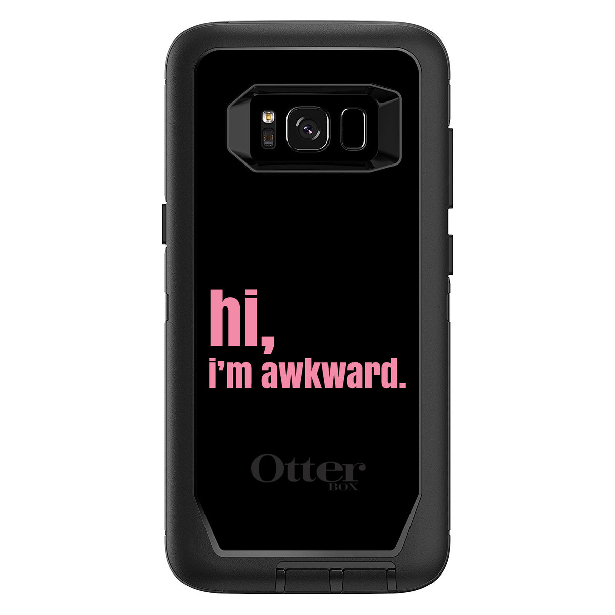 Black Pink hi, I'm awkward OtterBox Defender Case for iPhone & Galaxy, view 12