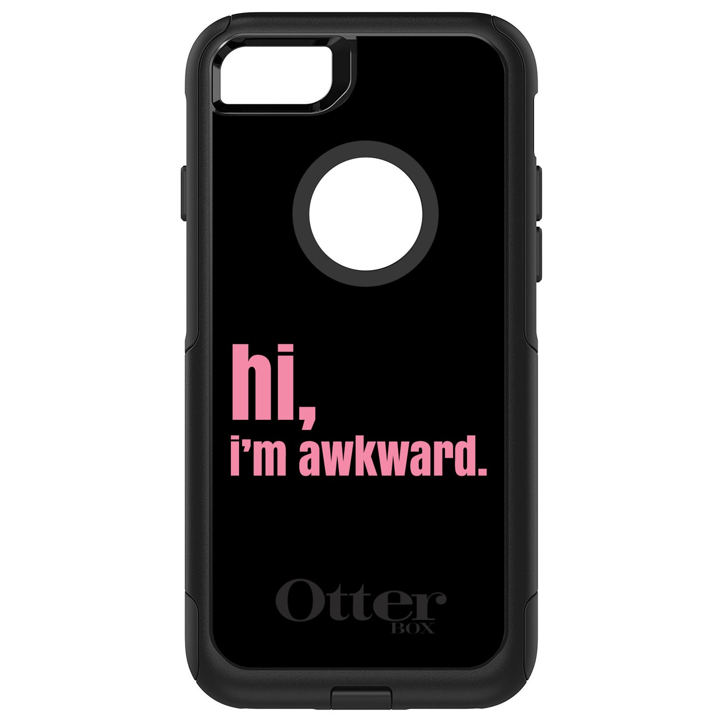 DistinctInk™ OtterBox Commuter Series Case for Apple iPhone or Samsung Galaxy - Black Pink 