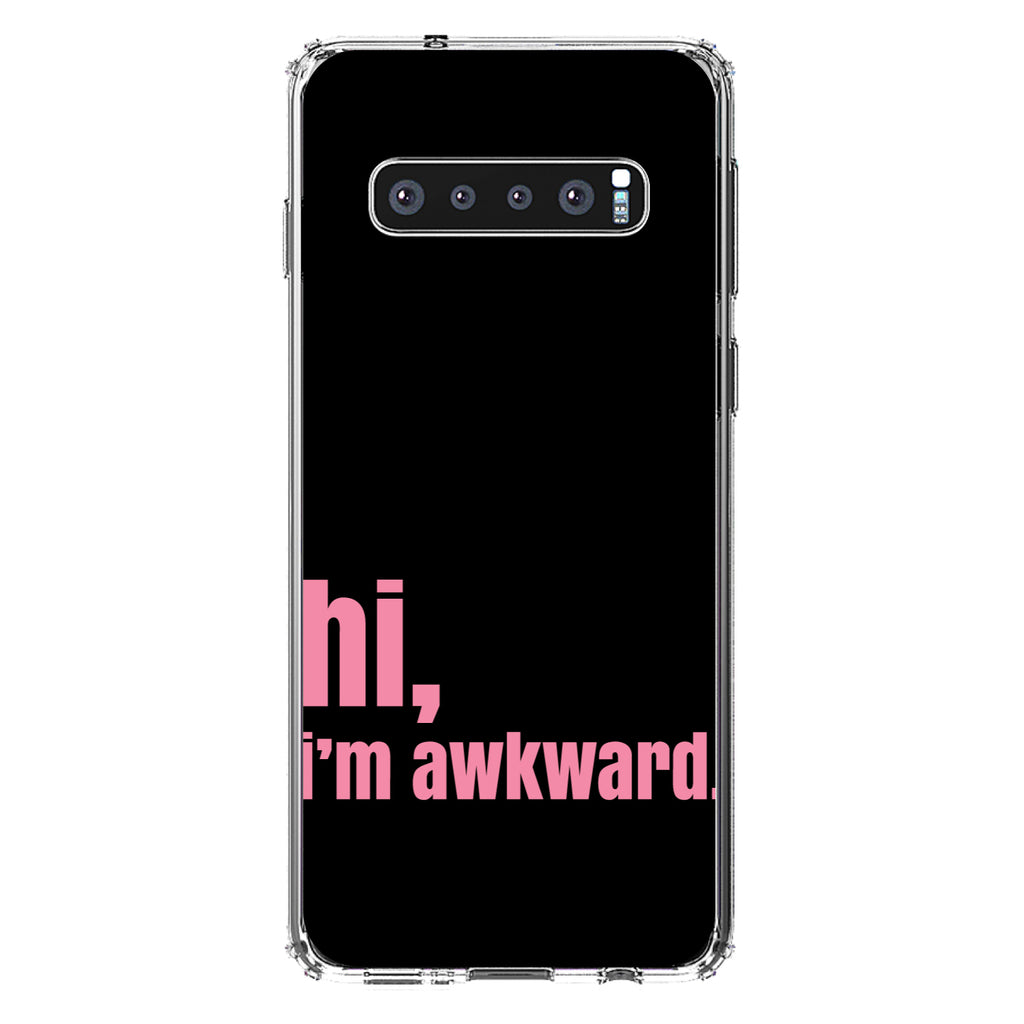 Black Pink hi, I'm awkward Clear Shockproof iPhone Case, view 16