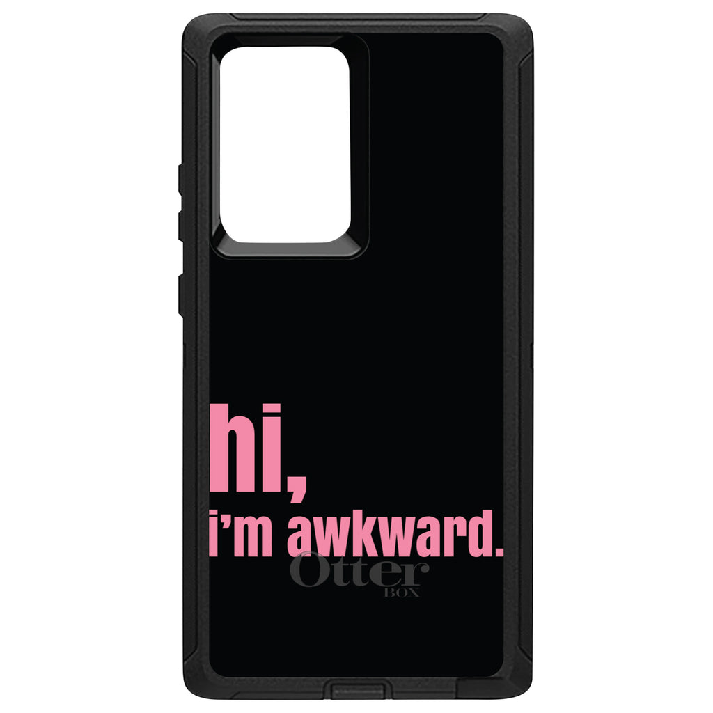 Black Pink hi, I'm awkward OtterBox Defender Case for iPhone & Galaxy, view 13