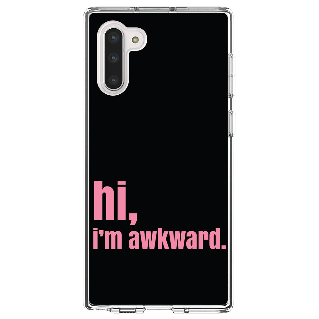 Black Pink hi, I'm awkward Clear Shockproof iPhone Case, view 9