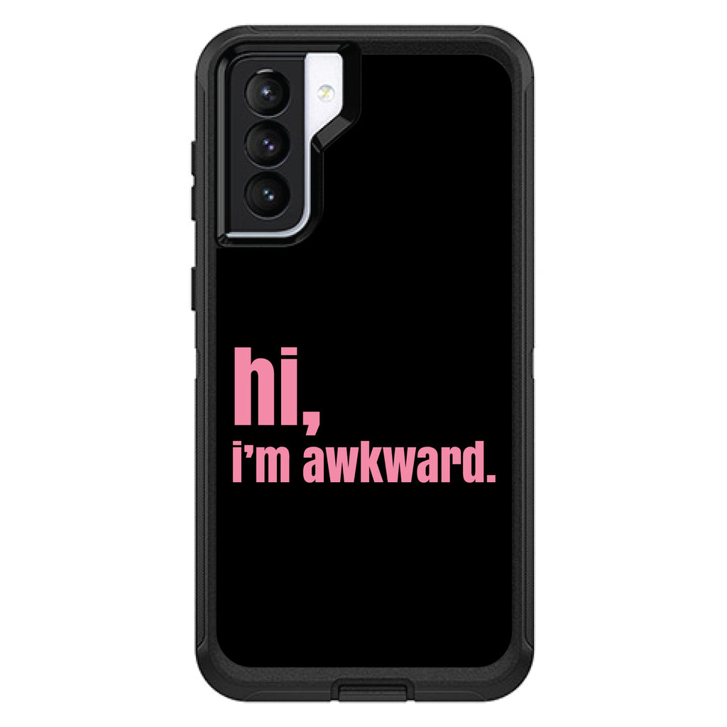 Black Pink hi, I'm awkward OtterBox Defender Case for iPhone & Galaxy, view 6