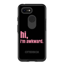DistinctInk™ OtterBox Symmetry Series Case for Apple iPhone / Samsung Galaxy / Google Pixel - Black Pink "hi, Im awkward."