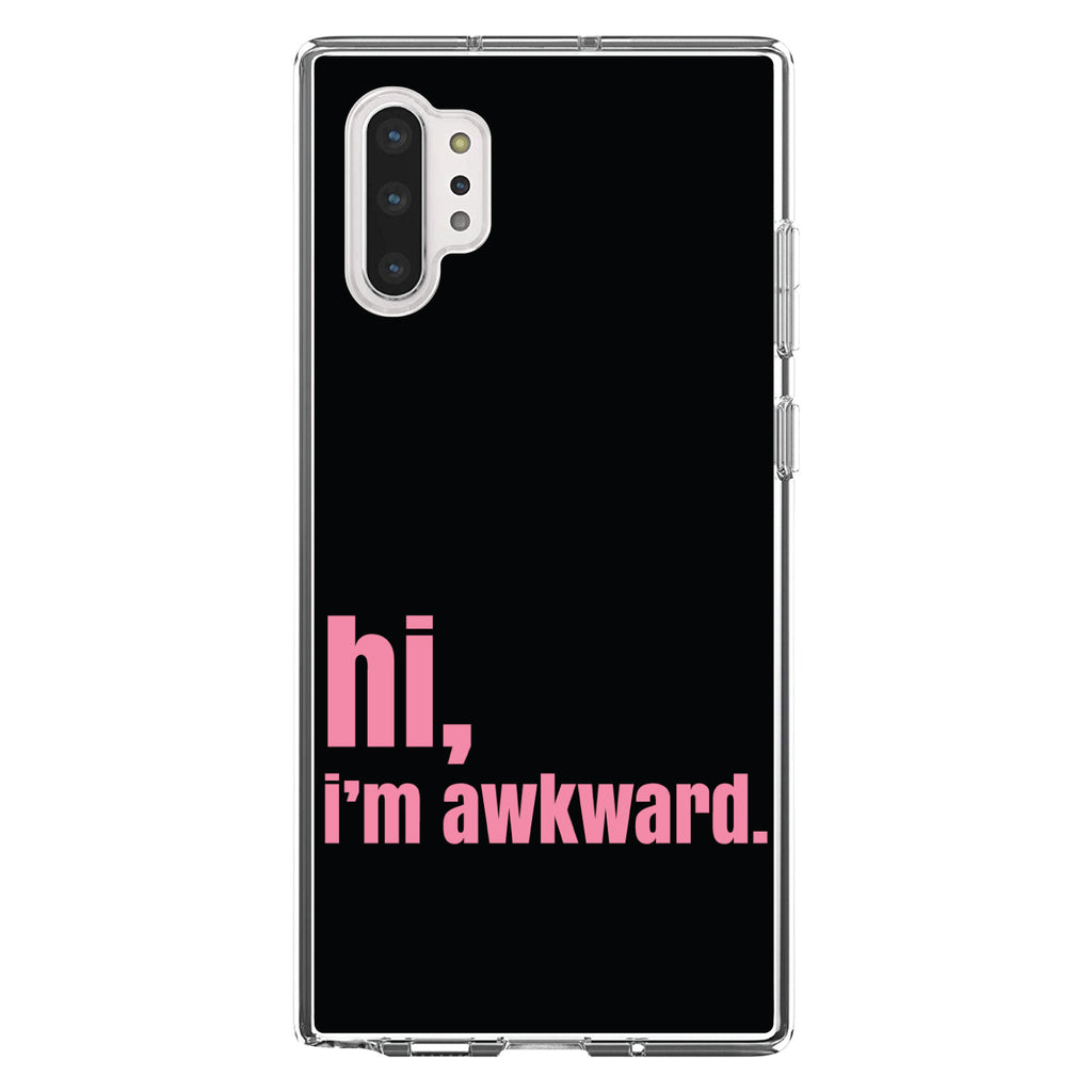 Black Pink hi, I'm awkward Clear Shockproof iPhone Case, view 10