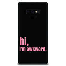 DistinctInk® Hard Plastic Snap-On Case for Apple iPhone or Samsung Galaxy - Black Pink "hi, Im awkward."