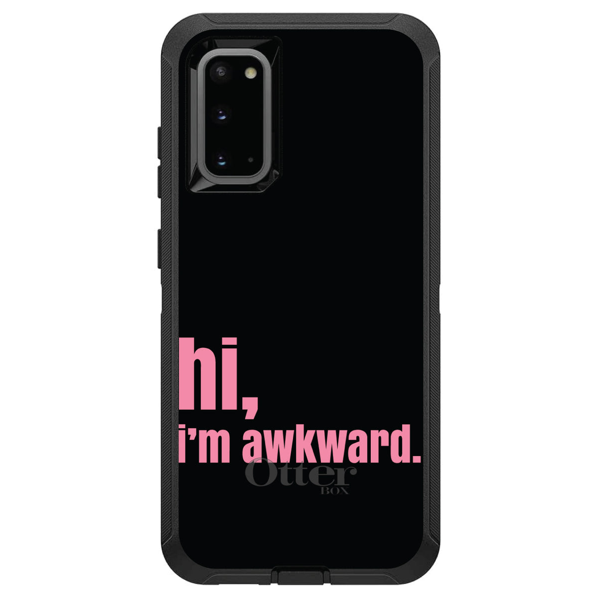 Black Pink hi, I'm awkward OtterBox Defender Case for iPhone & Galaxy, view 8