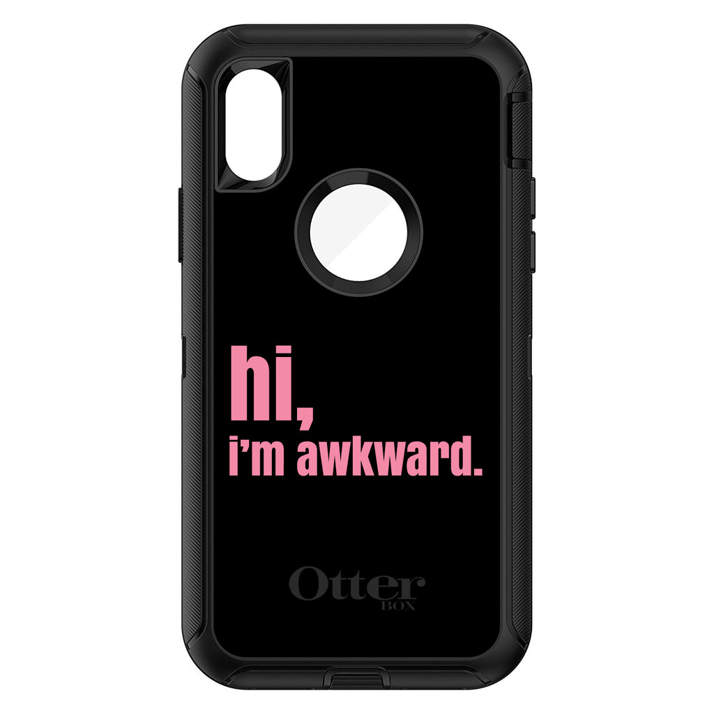 Black Pink hi, I'm awkward OtterBox Defender Case for iPhone & Galaxy, view 3