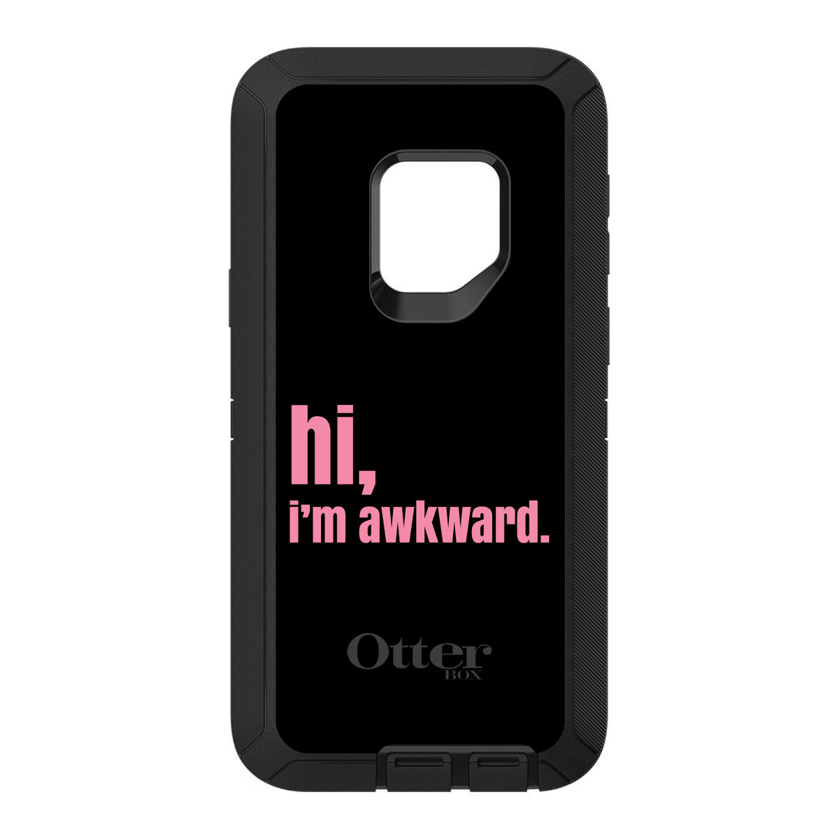 Black Pink hi, I'm awkward OtterBox Defender Case for iPhone & Galaxy, view 11