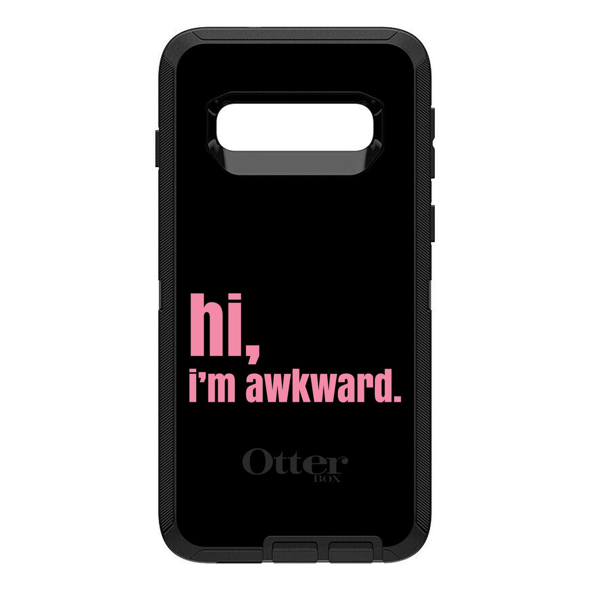 Black Pink hi, I'm awkward OtterBox Defender Case for iPhone & Galaxy, view 9