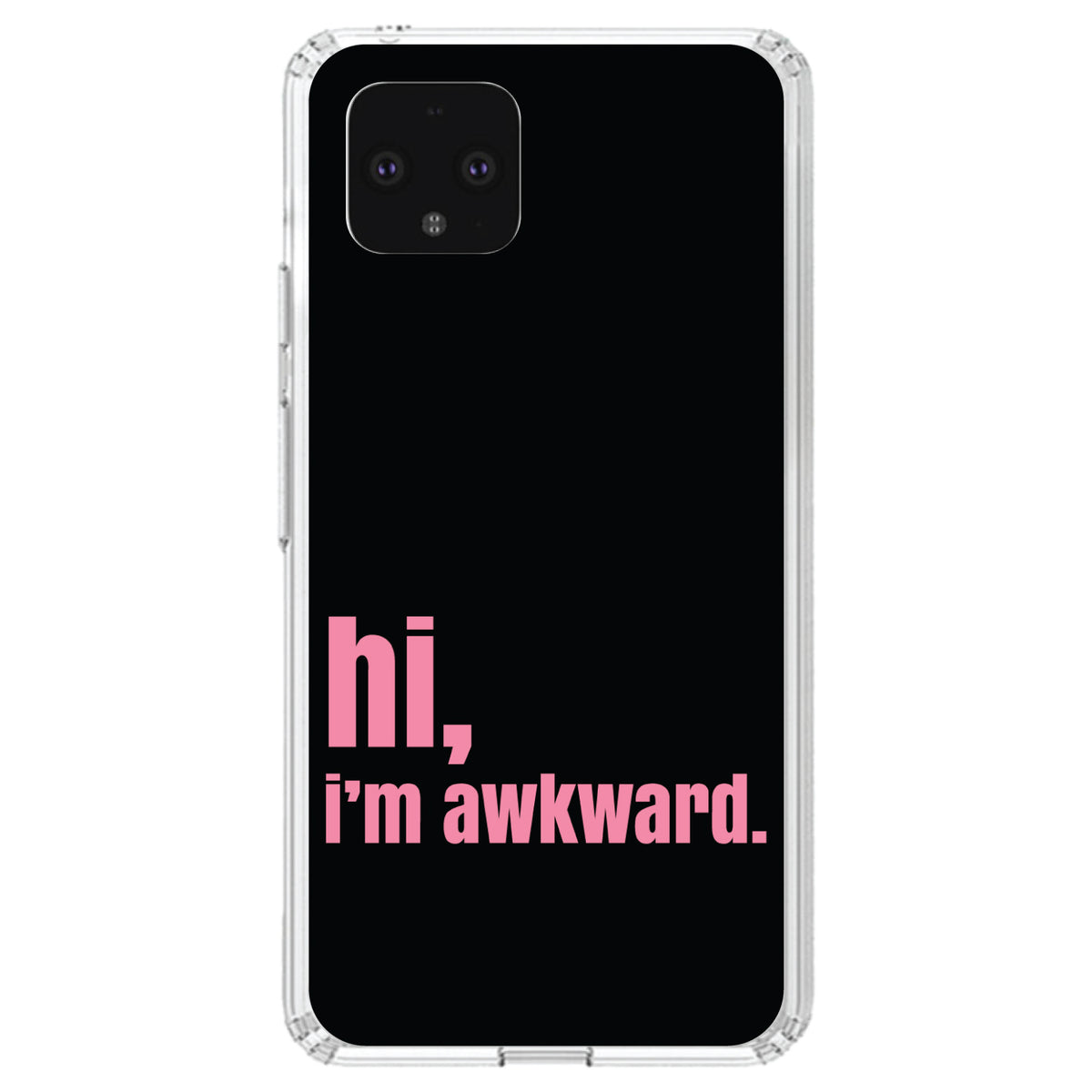 Black Pink hi, I'm awkward Clear Shockproof iPhone Case, view 24